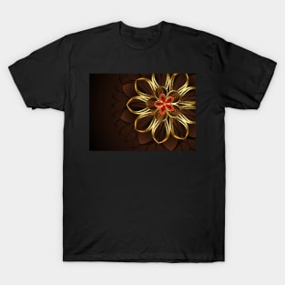 Abstract golden flower T-Shirt